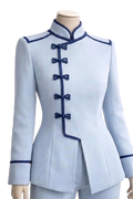 Iki - Baby blue suit with Navy stitches