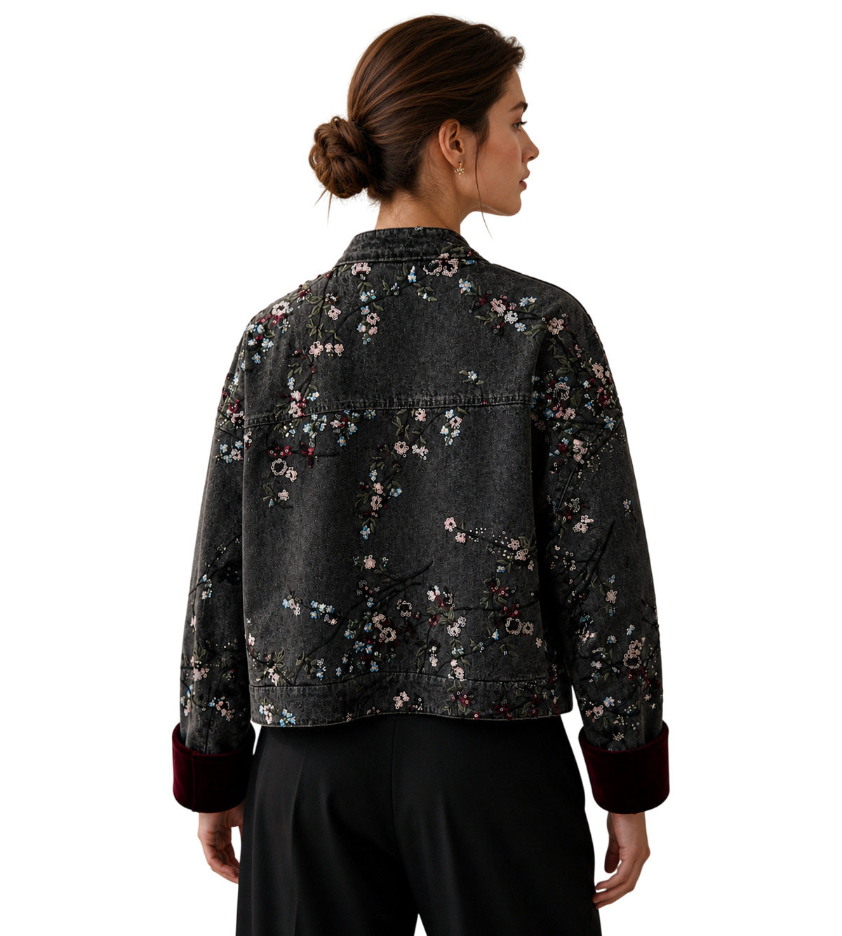 Sakura Noir Denim Jacket